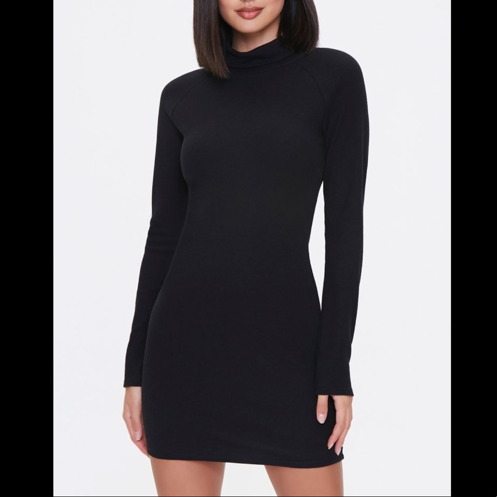 Mock Neck Bodycon Mini Dress